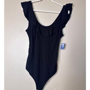 NWT Free People Intimately Uh Huh Ruffle Scoop Back Bodysuit LARGE